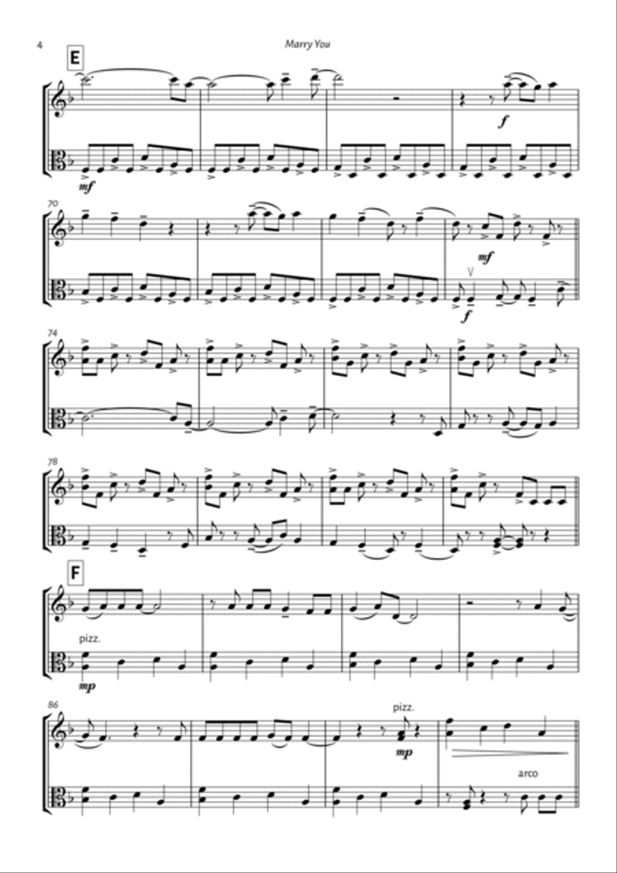 Marry You Marry You String Duet scores gallery preview page 4
