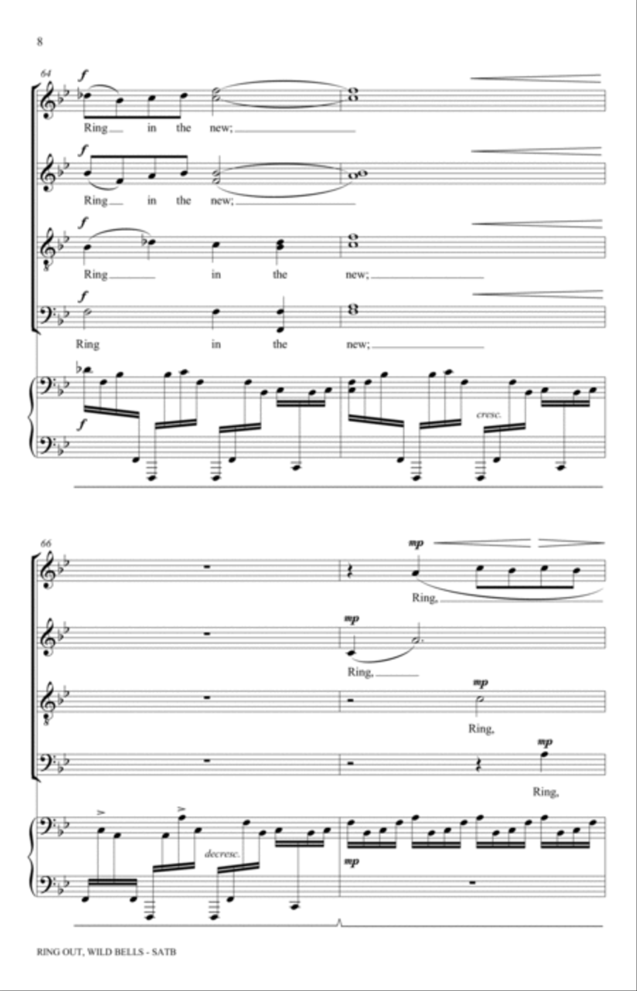 Ring Out, Wild Bells Ring Out, Wild Bells 4-Part scores gallery preview page 8