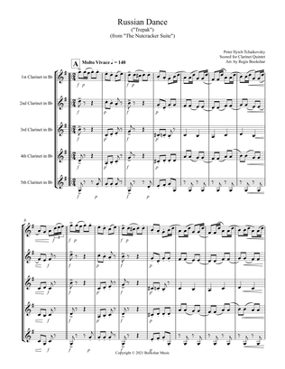 Russian Dance ("Trepak") (from "The Nutcracker Suite") (F) (Clarinet Quintet)