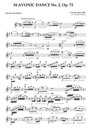 Slavonic Dance No. 2 Op. 72 for Saxophone Quartet