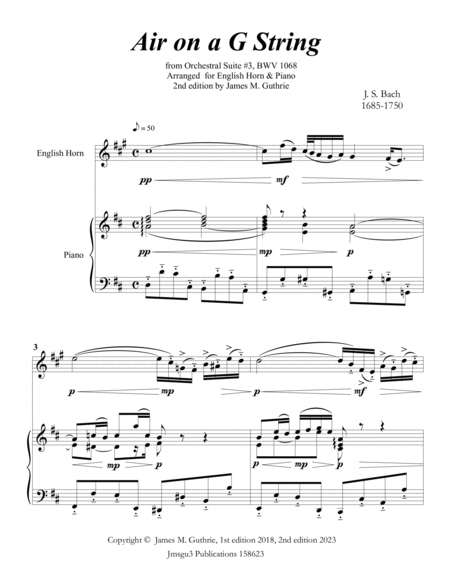 Bach: Air on a G String for English Horn & Piano image number null