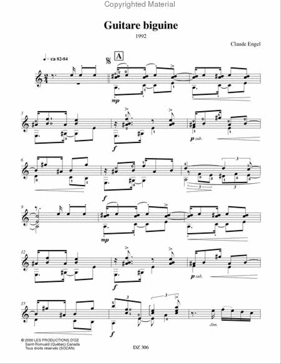 Guitare biguine Classical Guitar scores gallery preview page 2