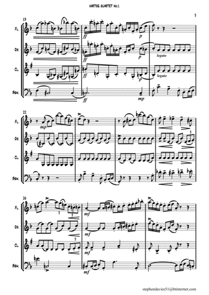 Quartet No.1 By Edouard de Hartog Op.35 for Woodwind Quartet. image number null