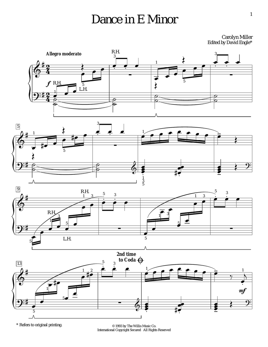 Dance In E Minor Dance In E Minor Piano Method scores gallery preview page 1