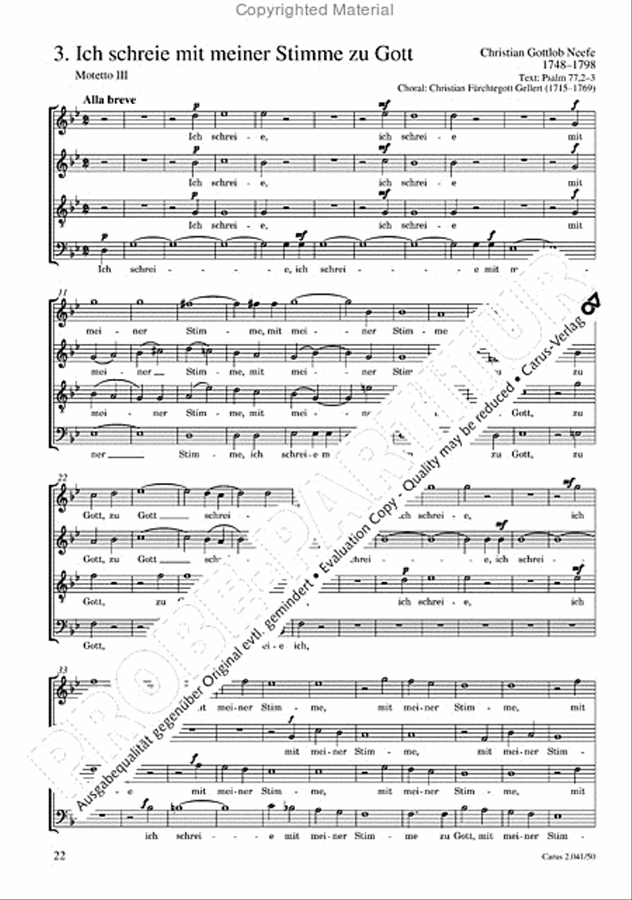 Motets and arias for choirs collected and edited by Johann Adam Hiller, vol. 5 Voice Solo scores gallery preview page 23