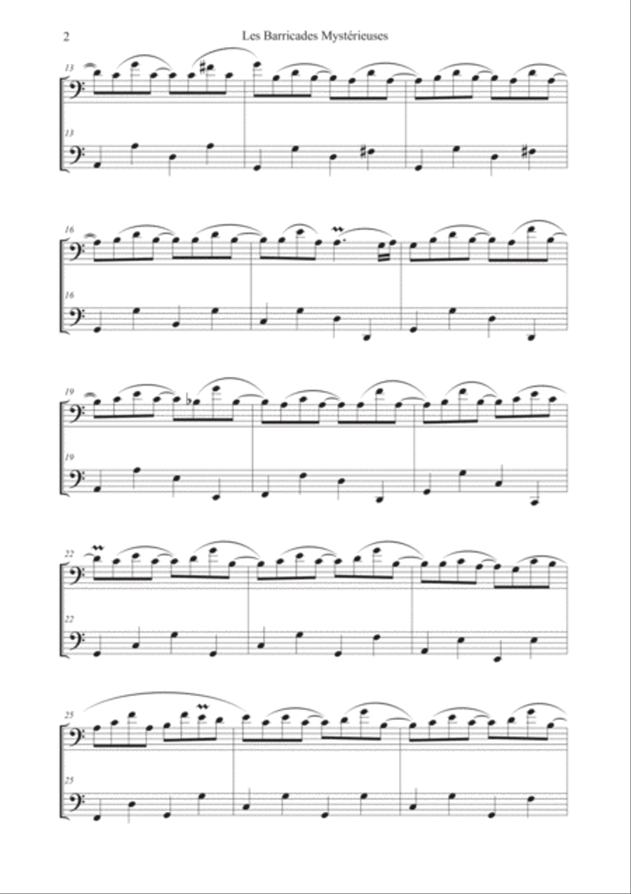 Les Barricades Mystérieuses for Cello Duet String Duet scores gallery preview page 3