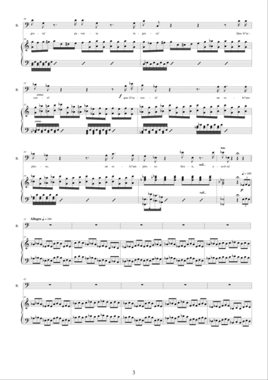 Rossini-La gazza ladra (Act 2s11) Sì per voi, pupille amate - Bass voice and piano Bass Voice scores gallery preview page 3