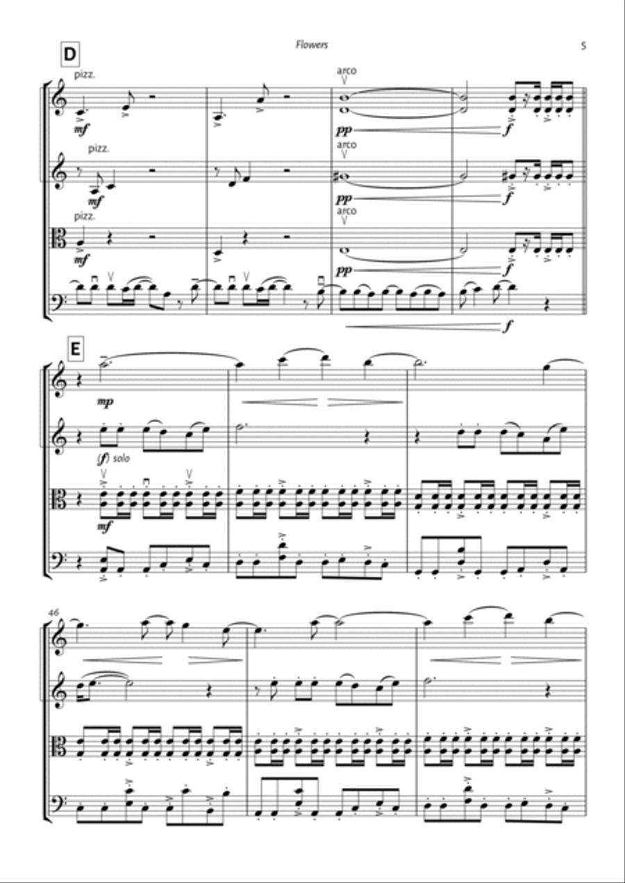 Flowers String Quartet scores gallery preview page 5
