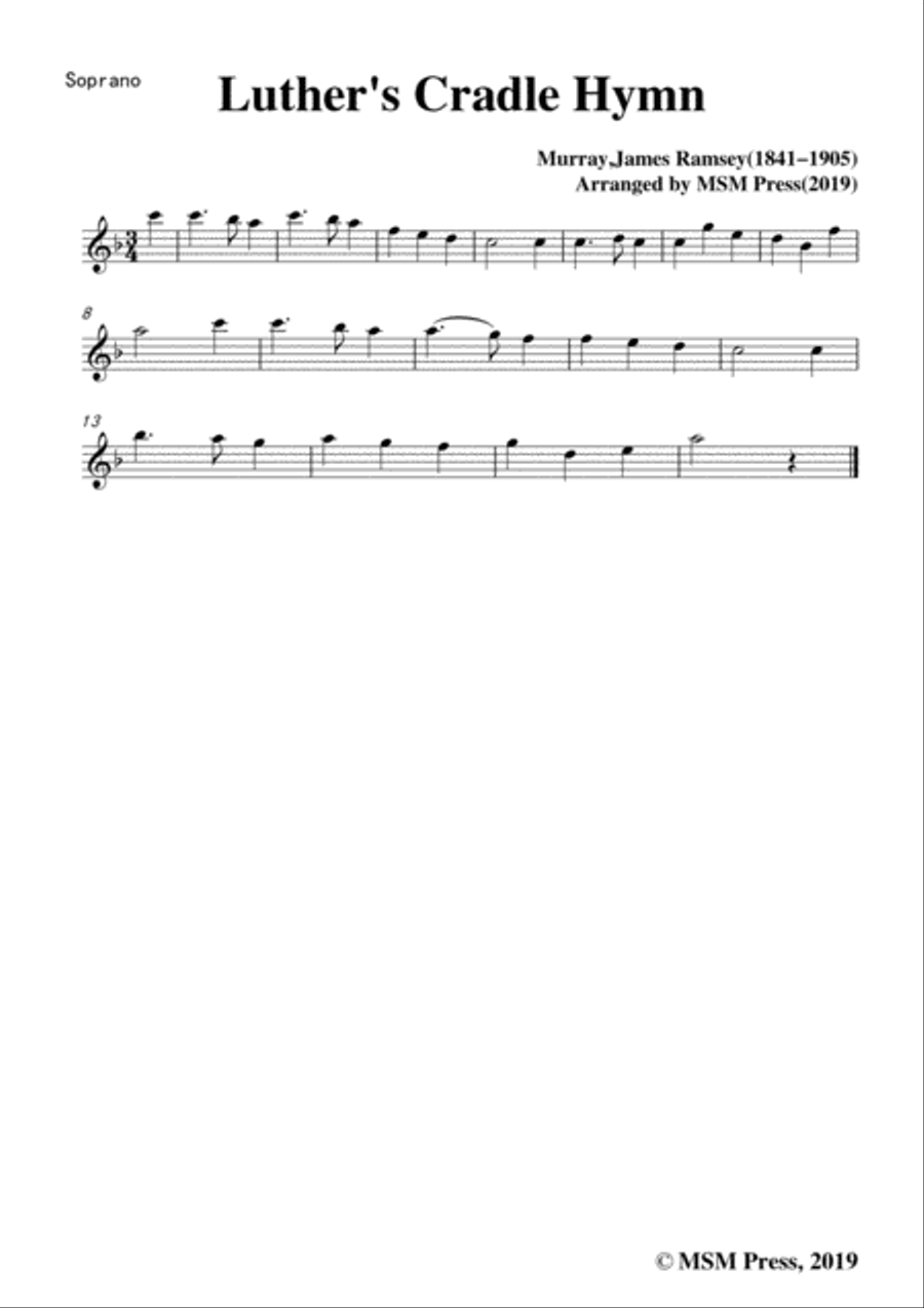 Murray-Luther's cradle hymn(Away in a Manger),in F Major,for Quatre Chorales 4-Part scores gallery preview page 4