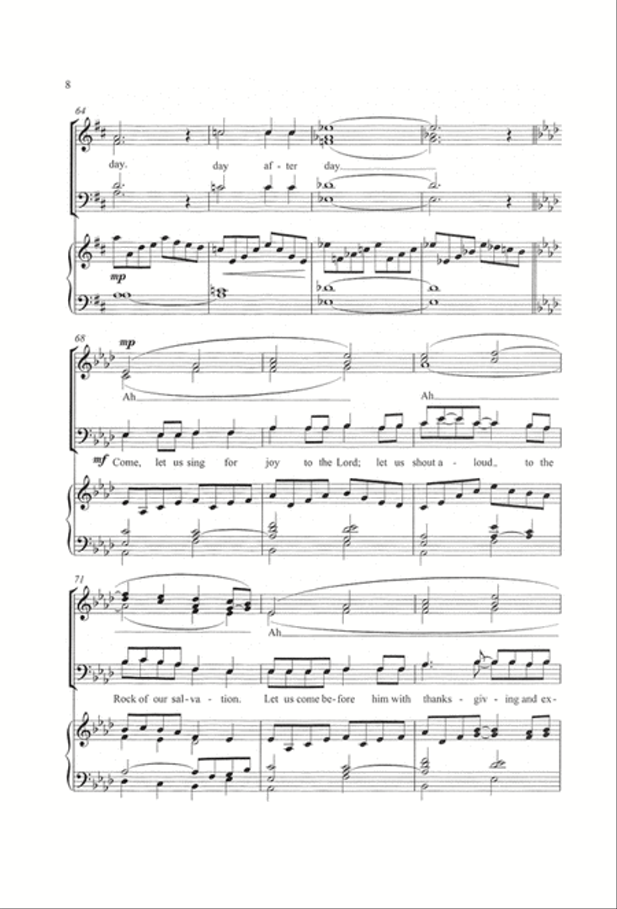 Come, Let Us Sing for Joy to the Lord 4-Part scores gallery preview page 9