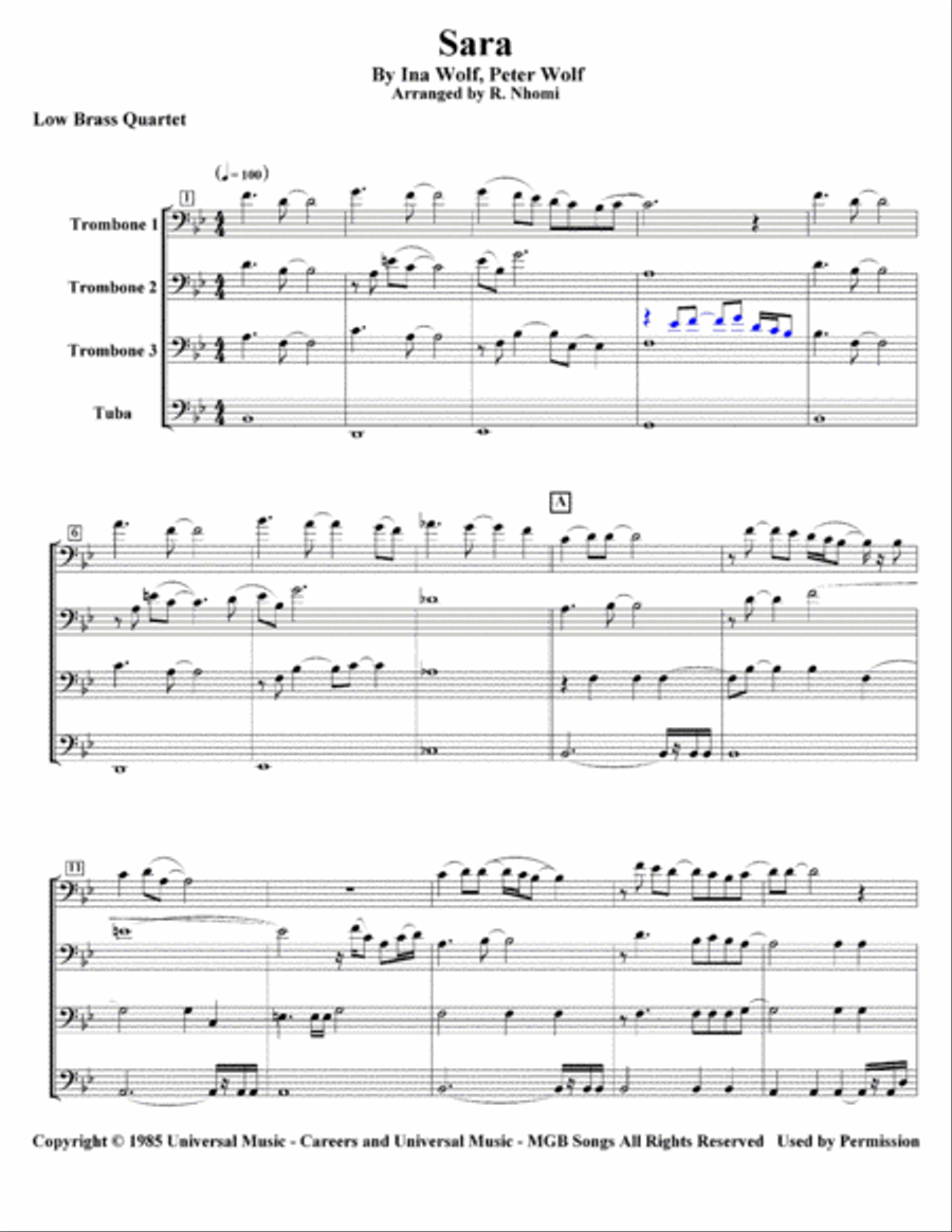 Sara Sara Euphonium scores gallery preview page 3