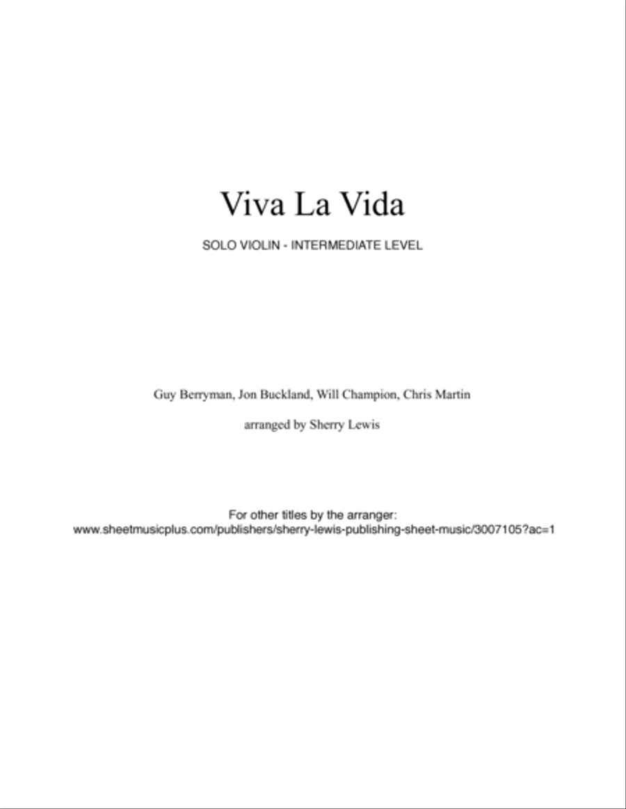Viva La Vida Violin Solo scores gallery preview page 2