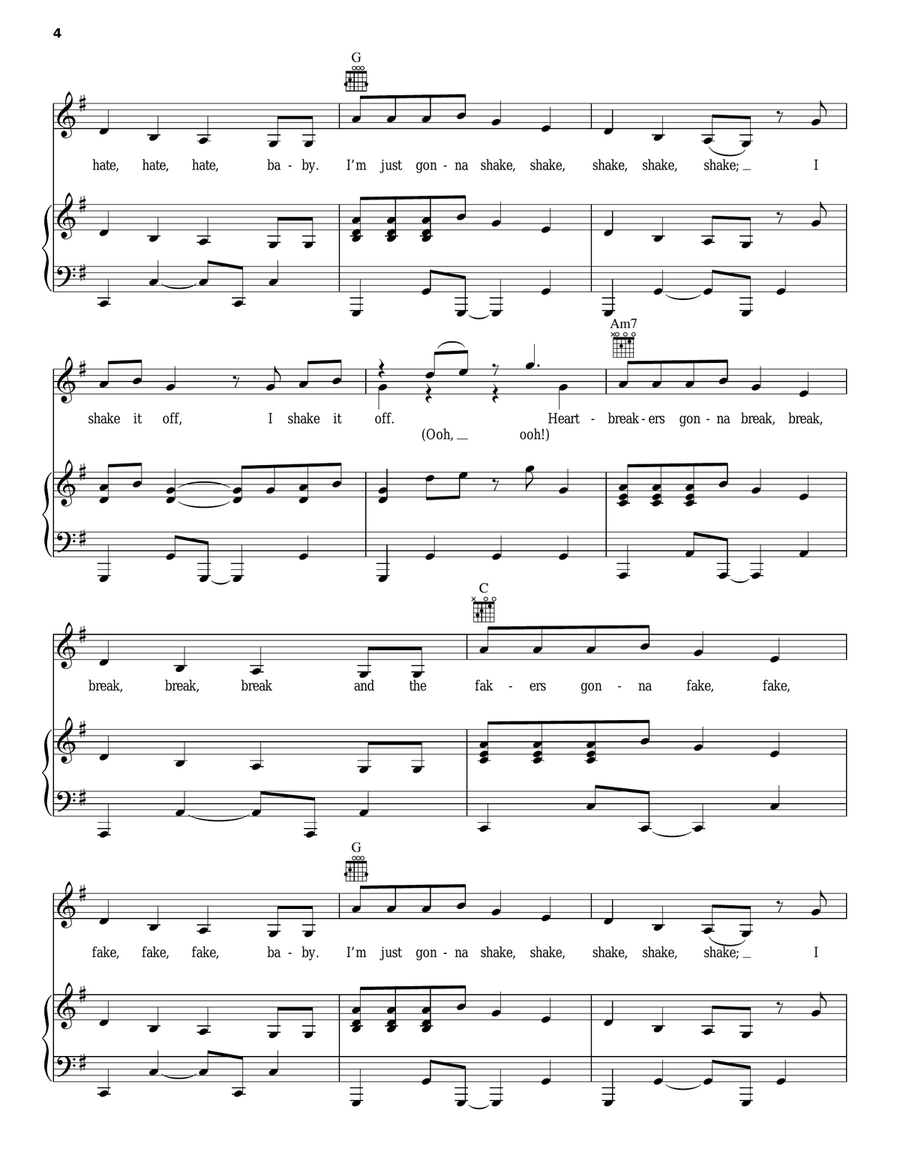 Shake It Off Acoustic Guitar scores gallery preview page 4