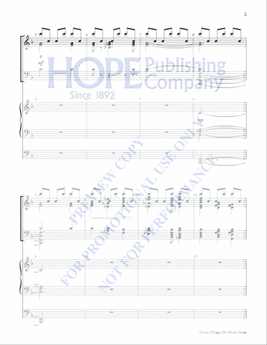 Great Things He Hath Done Handbell Choir scores gallery preview page 3