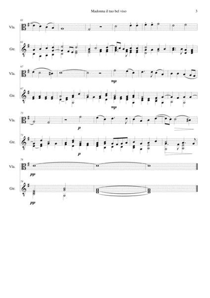 Madonna il tuo bel viso for viola and guitar image number null