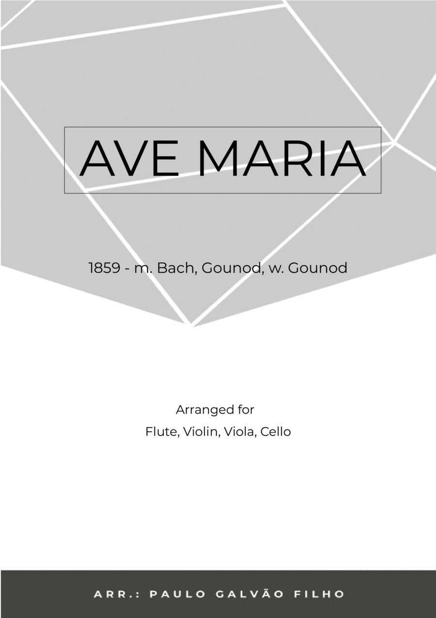 AVE MARIA - GONOUD – FLUTE, VIOLIN, VIOLA & CELLO Small Ensemble scores gallery preview page 1