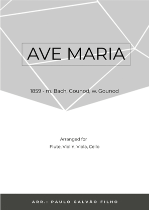 Book cover for AVE MARIA - GONOUD – FLUTE, VIOLIN, VIOLA & CELLO