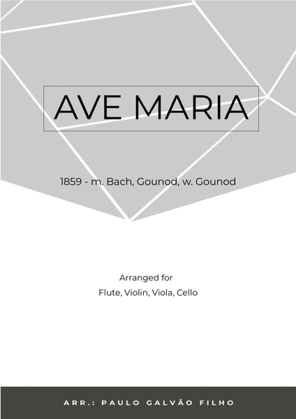 AVE MARIA - GONOUD – FLUTE, VIOLIN, VIOLA & CELLO image number null