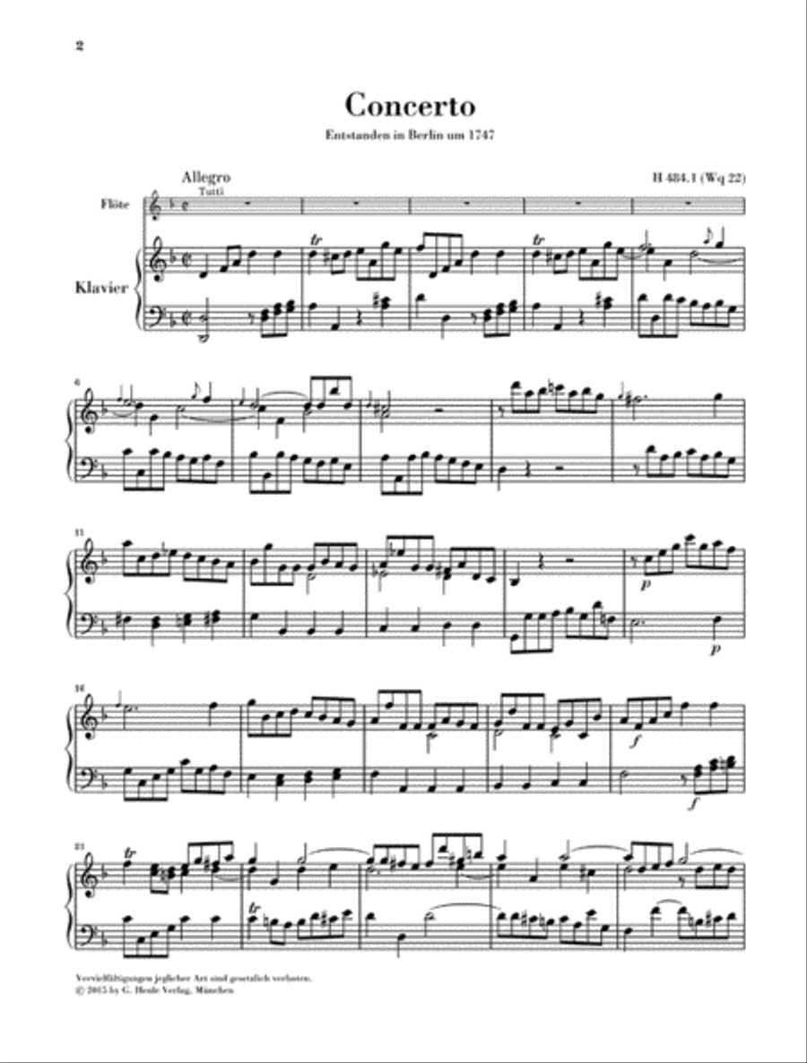 Flute Concerto in D minor Flute Solo scores gallery preview page 2