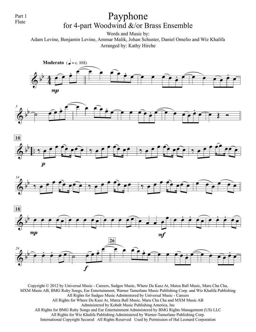 Payphone Brass Ensemble scores gallery preview page 6