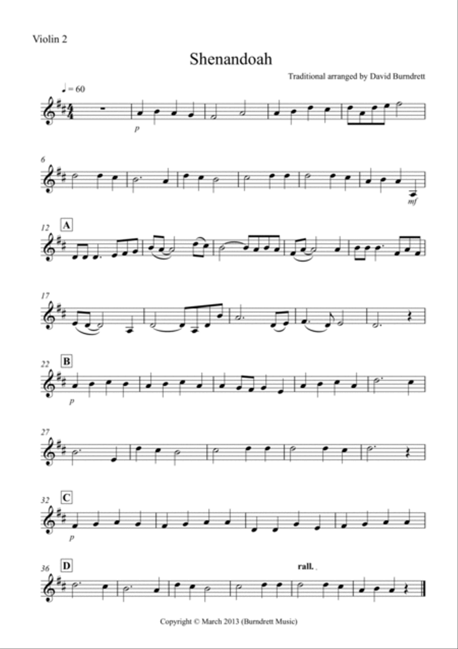 Shenandoah for String Quartet String Quartet scores gallery preview page 4