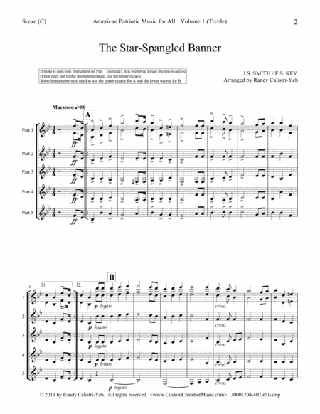 American Patriotic Music for All, Volume 1 (for treble instruments) image number null