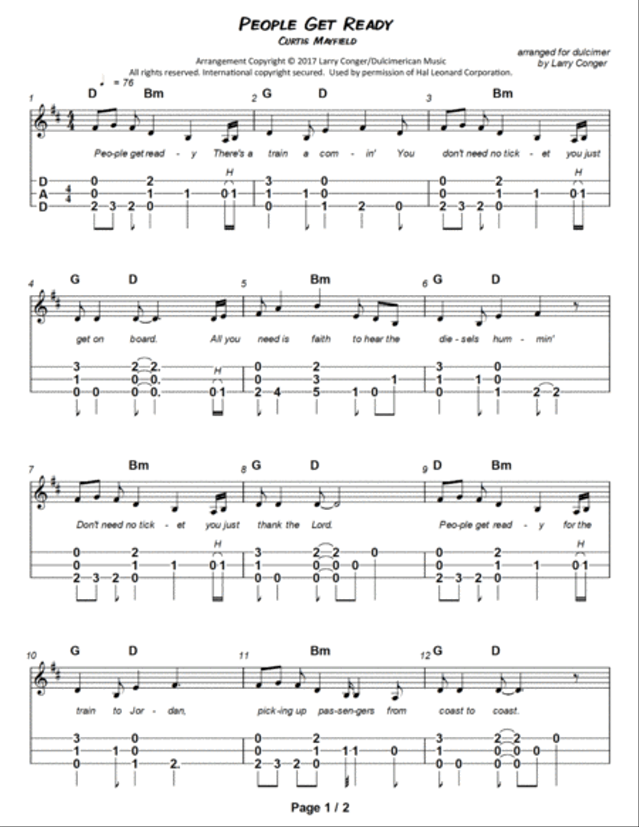 People Get Ready Dulcimer scores gallery preview page 2