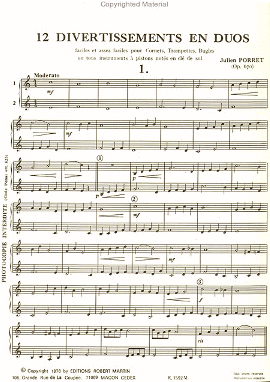 Divertissements en duos (12), pour cor Horn scores gallery preview page 2