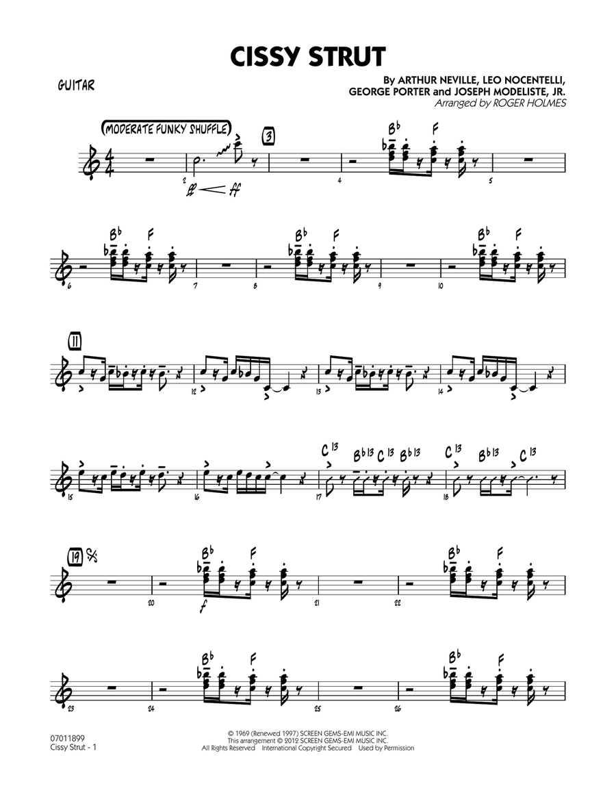 Cissy Strut - Guitar Jazz Ensemble scores gallery preview page 1