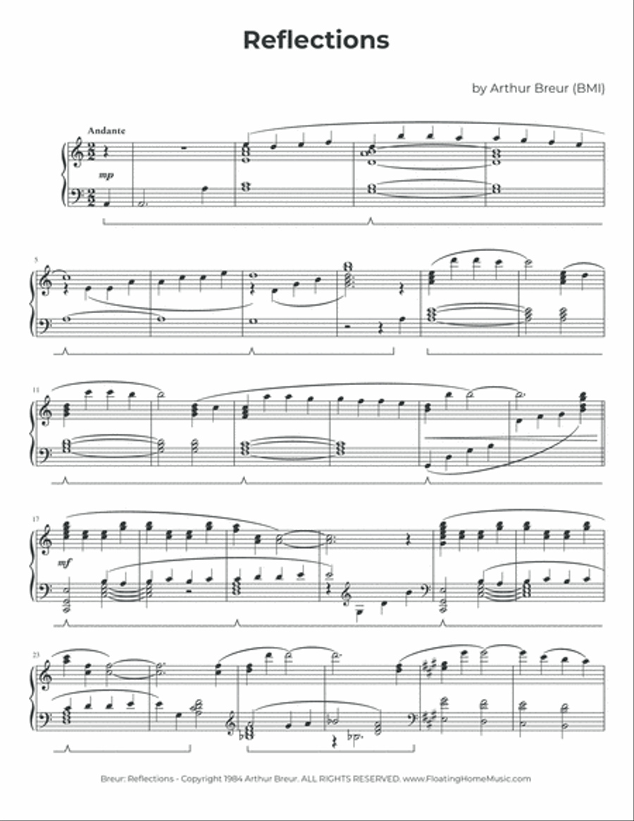 Reflections - Piano Solo Reflections - Piano Solo Piano Solo scores gallery preview page 2