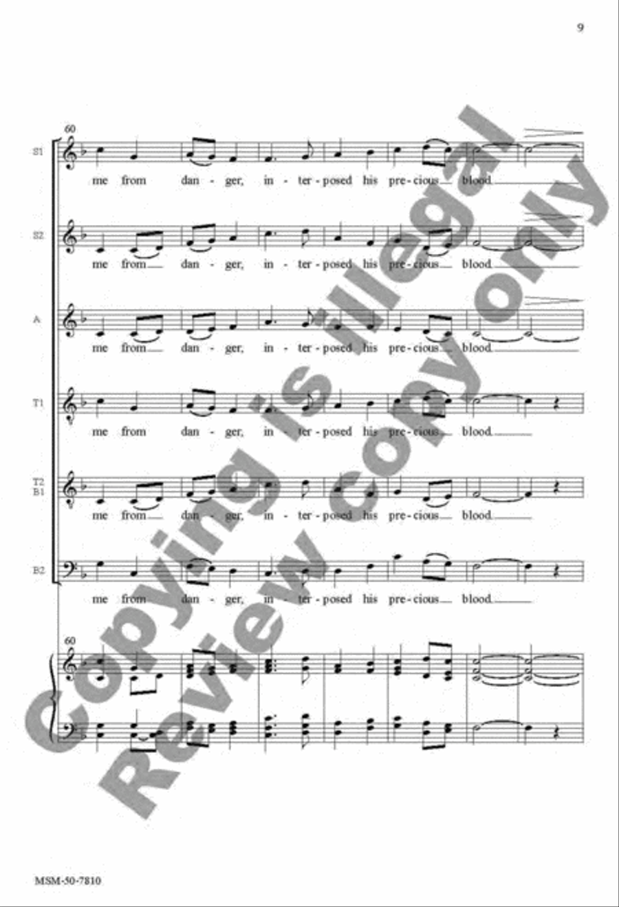 Come, Thou Fount of Every Blessing Divisi scores gallery preview page 9