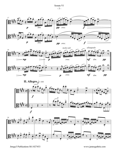 Handel: Sonata No. 6 for Viola Duo image number null