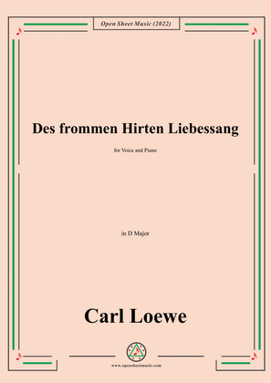 Book cover for Loewe-Des frommen Hirten Liebessang,in D Major