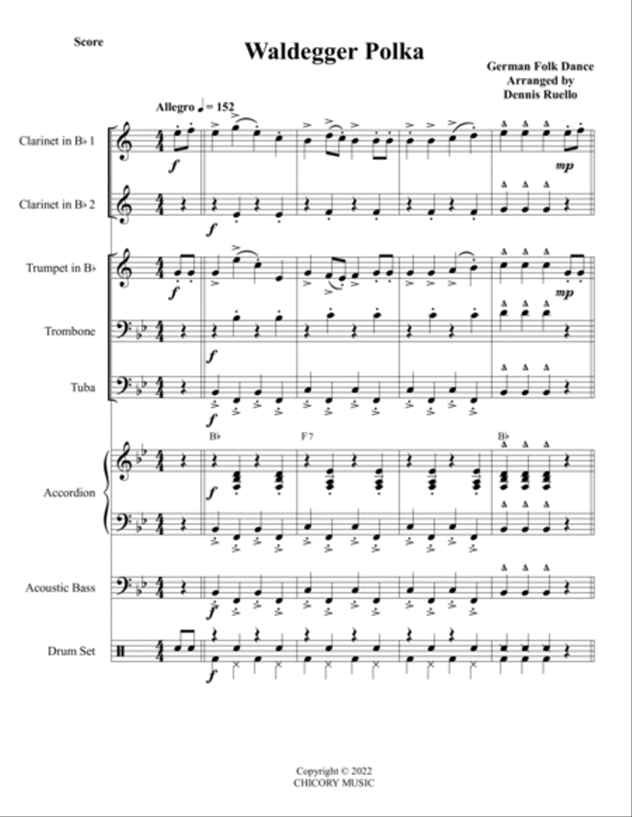 Waldegger Polka - German Band - Oktoberfest B-Flat Clarinet scores gallery preview page 2
