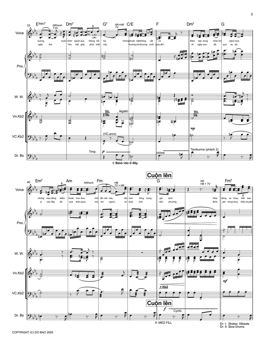 Những Mùa Đông Yêu Dấu (Score & Parts) Piano, Vocal scores gallery preview page 3