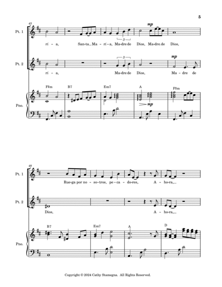 Dios Te Salve, María (2-Part Choir)  image number null