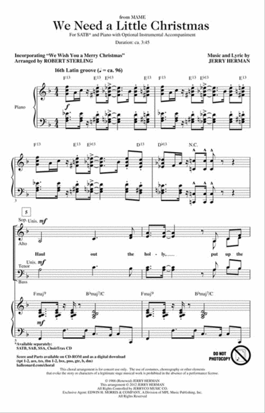 We Need a Little Christmas 4-Part scores gallery preview page 2