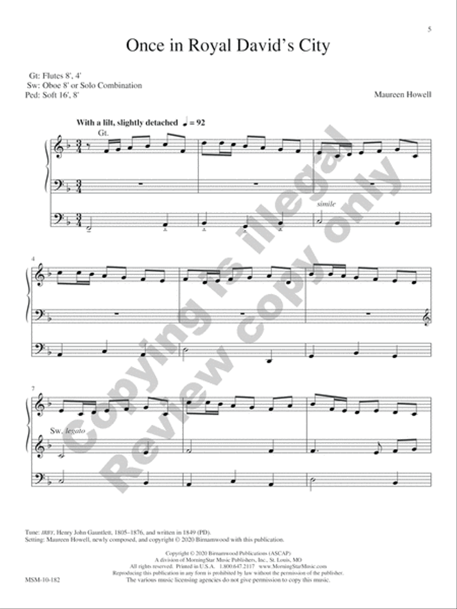 Once in Royal David's City Organ scores gallery preview page 4