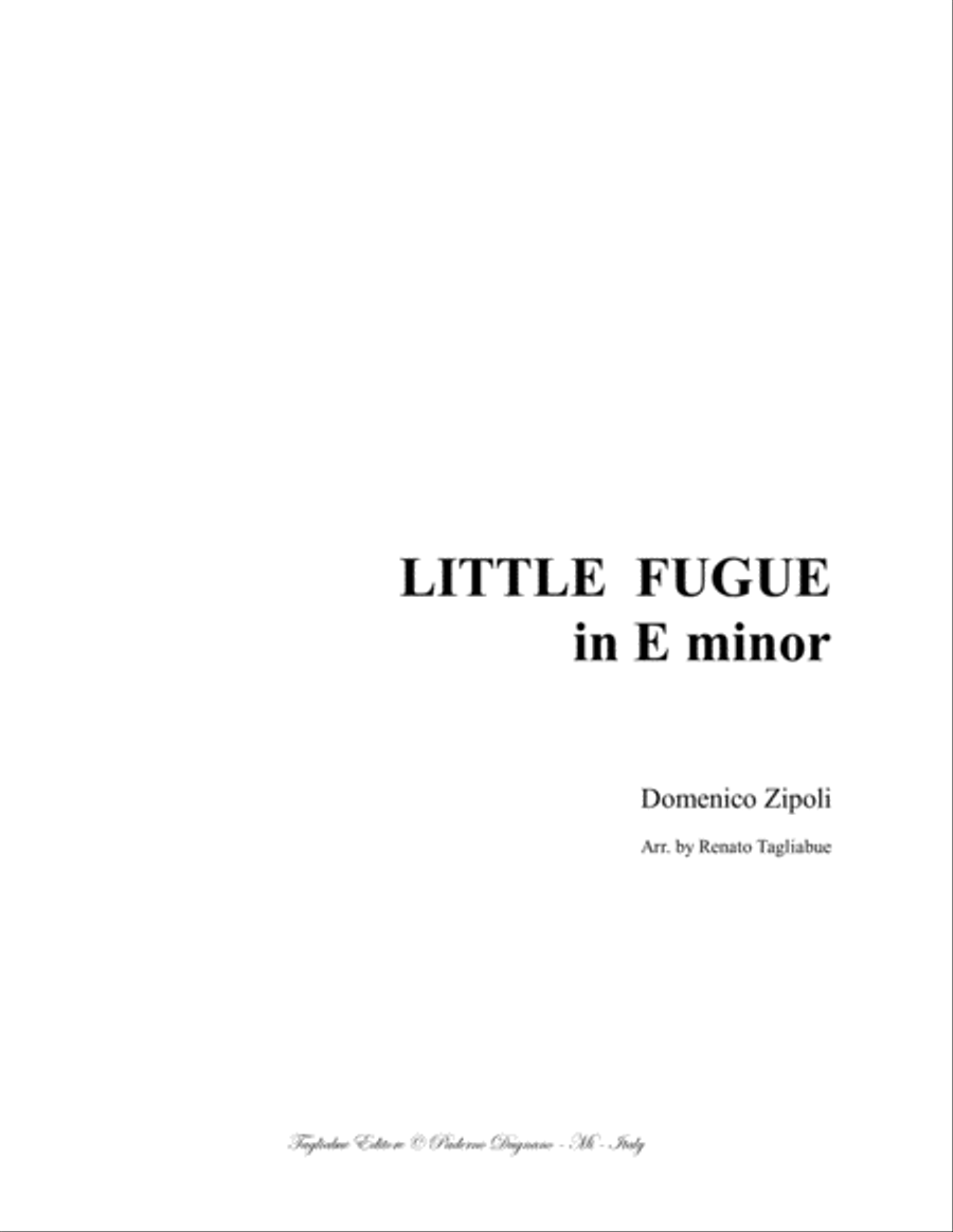 LITTLE FUGUE in E minor - Zipoli - For Organ Organ Solo scores gallery preview page 1