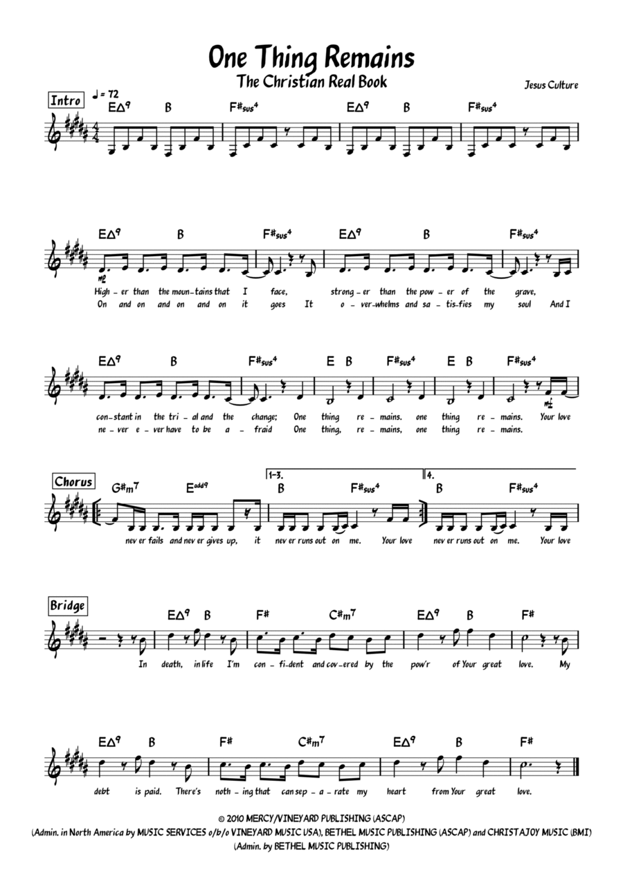 One Thing Remains (your Love Never Fails) Piano scores gallery preview page 1