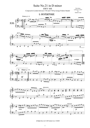 Handel - Piano Suite No.21 in D minor HWV 448
