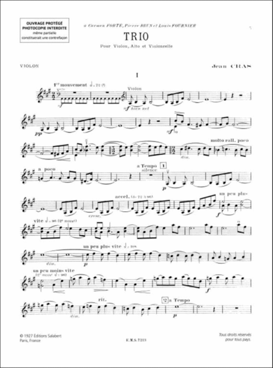 Trio, Pour Violon, Alto Et Violoncelle String Trio scores gallery preview page 2