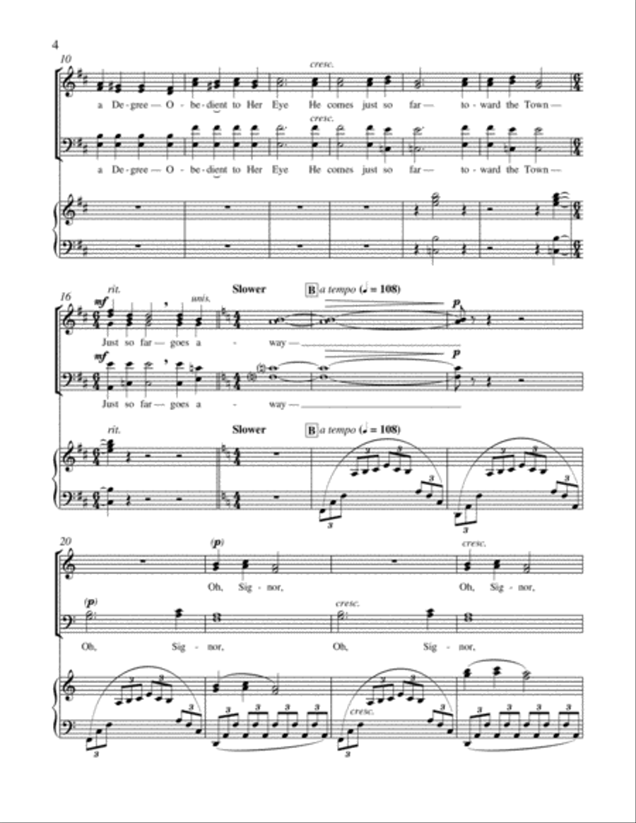 A Heart in Hiding: 4. The Moon is distant from the Sea 4-Part scores gallery preview page 9
