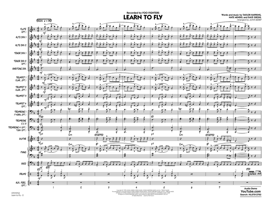 Learn to Fly - Conductor Score (Full Score) Jazz Ensemble scores gallery preview page 2