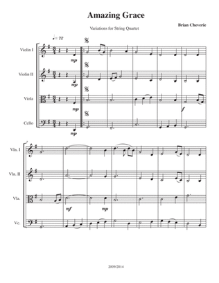Variations on Amazing Grace for String Quartet