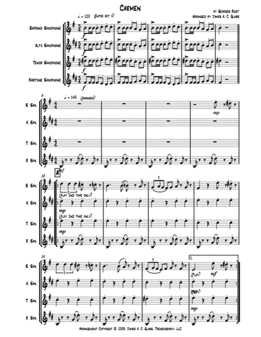 Carmen (Bizet) - Saxophone Quartet (SATB) image number null