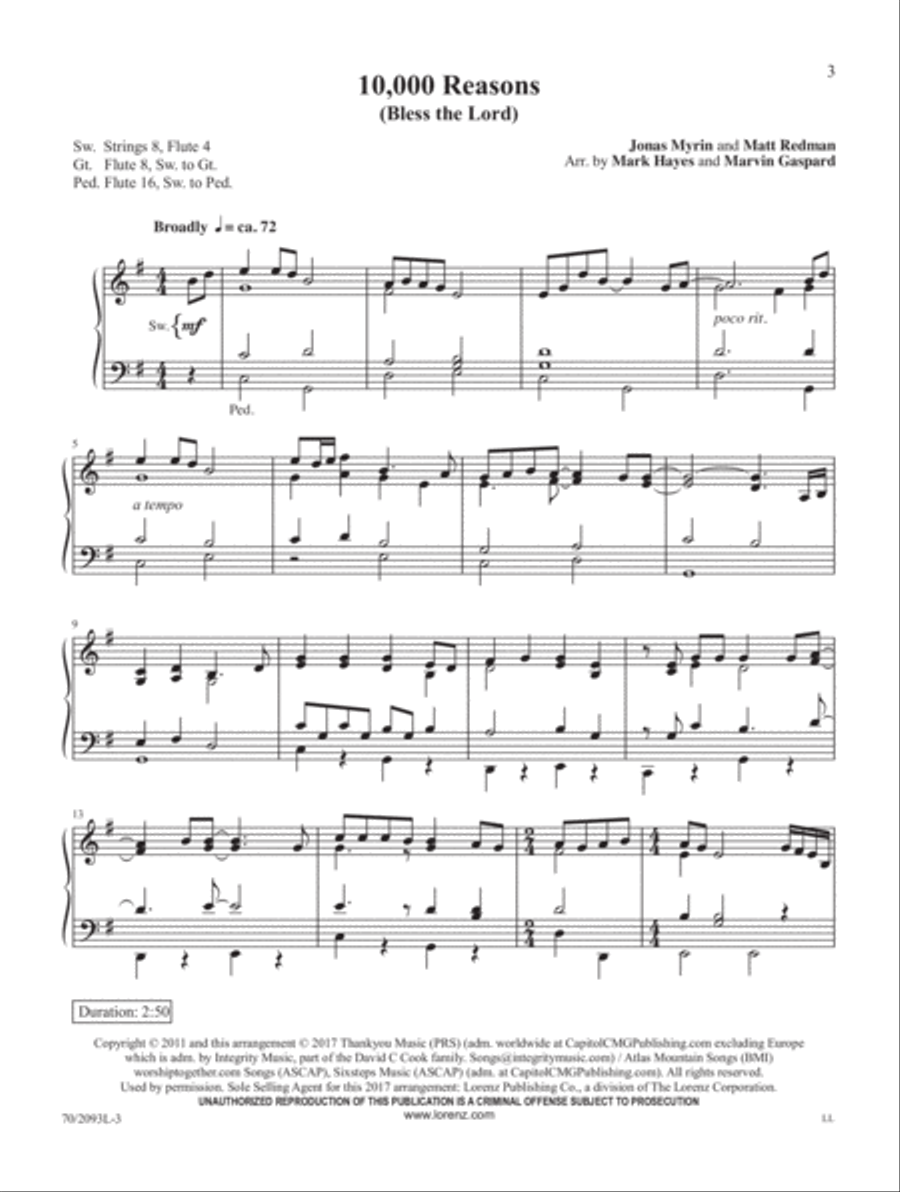 Mark Hayes: Organ Praise and Worship Organ Solo scores gallery preview page 3