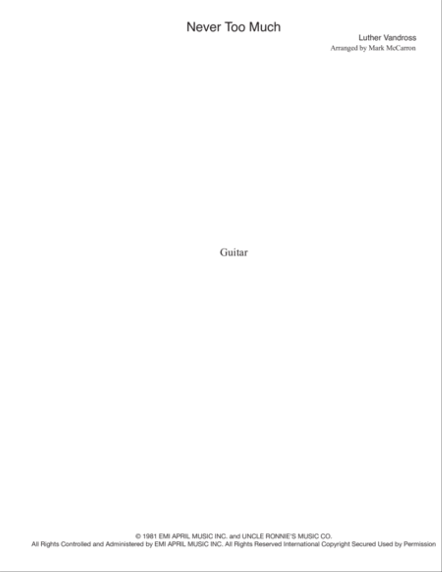 Never Too Much Guitar Solo scores gallery preview page 1
