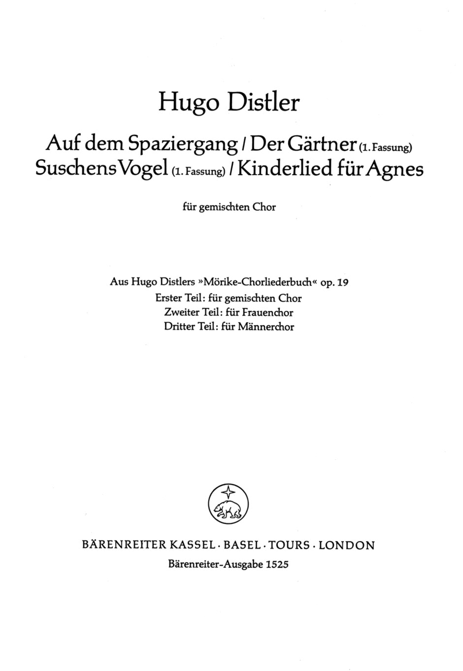 Kinderlied fur Agnes und drei Kanons, Op. 19 4-Part scores gallery preview page 1