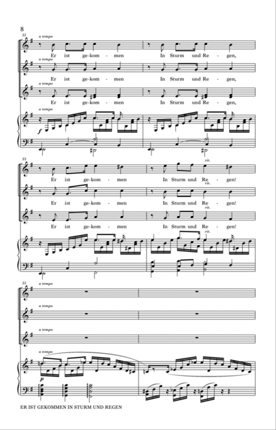 Er Ist Gekommen In Sturm Und Regen (arr. Brandon Williams)